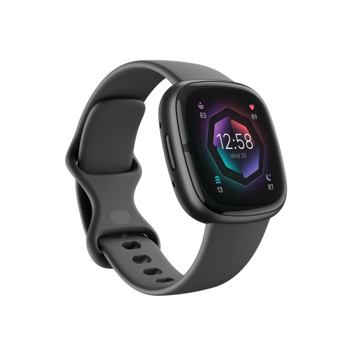Fitbit Sense 2 Wasserdichte Health- und Fitness-Smartwatch mit integriertem HR Sensor und Amoled Screen (NFC), integriertem GPS, Gyroskop - Shadow Grey/Graphite Aluminium