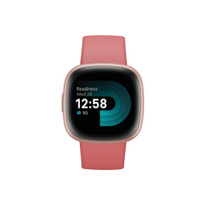 Fitbit Versa 4  Leichte wasserdichte Health- und Fitness-Smartwatch mit integriertem HR Sensor, Amoled Screen (NFC) und integriertem GPS - Pink Sand / Copper Rose Aluminum (Vorverkauf: Auslieferung 29.09.22)