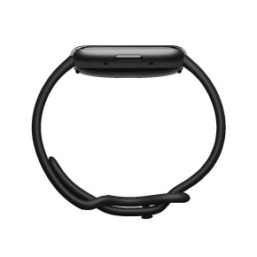 Fitbit Versa 4  Leichte wasserdichte Health- und Fitness-Smartwatch mit integriertem HR Sensor, Amoled Screen (NFC) und integriertem GPS - Black/Graphite Aluminum (Vorverkauf: Auslieferung 29.09.22)