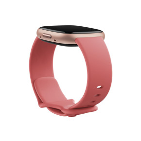 Fitbit Versa 4  Leichte wasserdichte Health- und Fitness-Smartwatch mit integriertem HR Sensor, Amoled Screen (NFC) und integriertem GPS - Pink Sand / Copper Rose Aluminum (Vorverkauf: Auslieferung 29.09.22)